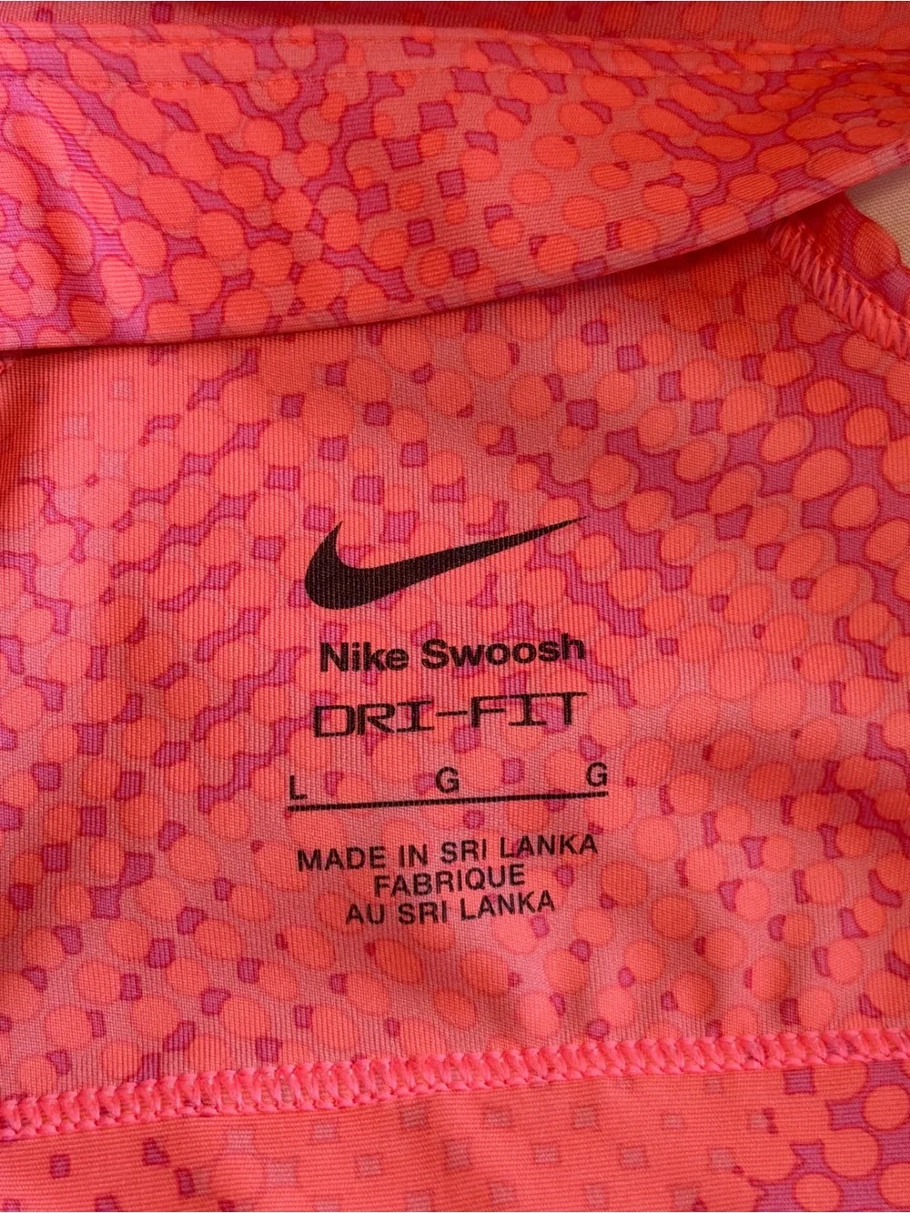 Nike Pink Racerback Sport Bra with Subtle Pattern